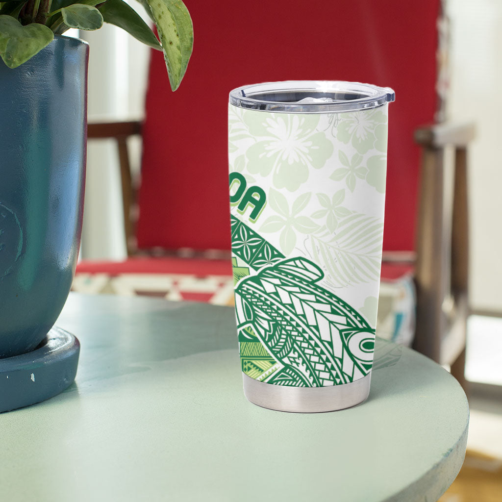 Samoa Mamanu Siapo Forest Green Tumbler Cup Tatau Malie LT7 - Polynesian Pride