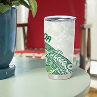 Samoa Mamanu Siapo Forest Green Tumbler Cup Tatau Malie LT7 - Polynesian Pride