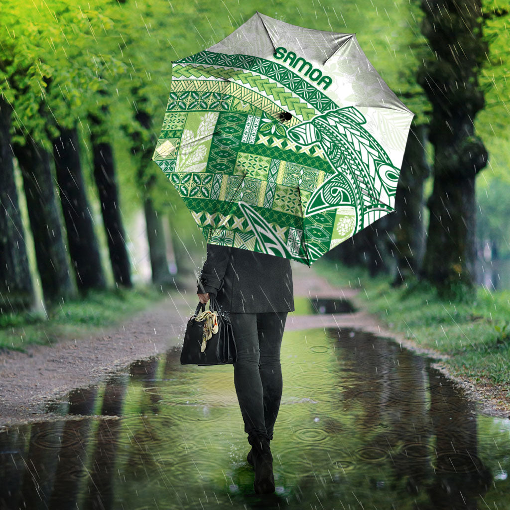 Samoa Mamanu Siapo Forest Green Umbrella Tatau Malie LT7 - Polynesian Pride