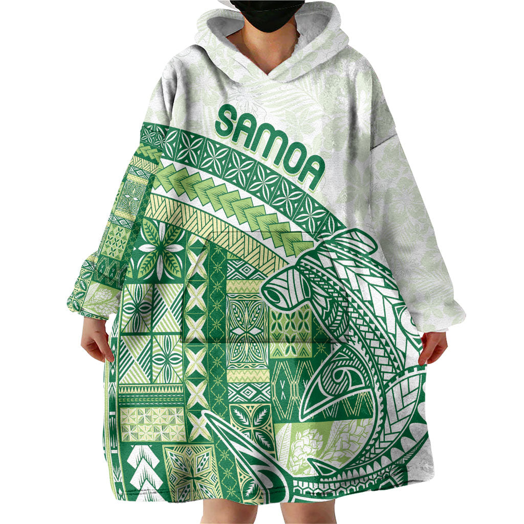 Samoa Mamanu Siapo Forest Green Wearable Blanket Hoodie Tatau Malie LT7 - Polynesian Pride