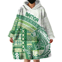 Samoa Mamanu Siapo Forest Green Wearable Blanket Hoodie Tatau Malie LT7 - Polynesian Pride