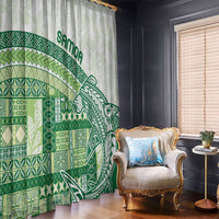 Samoa Mamanu Siapo Forest Green Window Curtain Tatau Malie LT7 - Polynesian Pride
