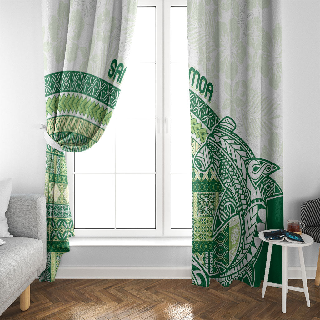 Samoa Mamanu Siapo Forest Green Window Curtain Tatau Malie LT7 - Polynesian Pride