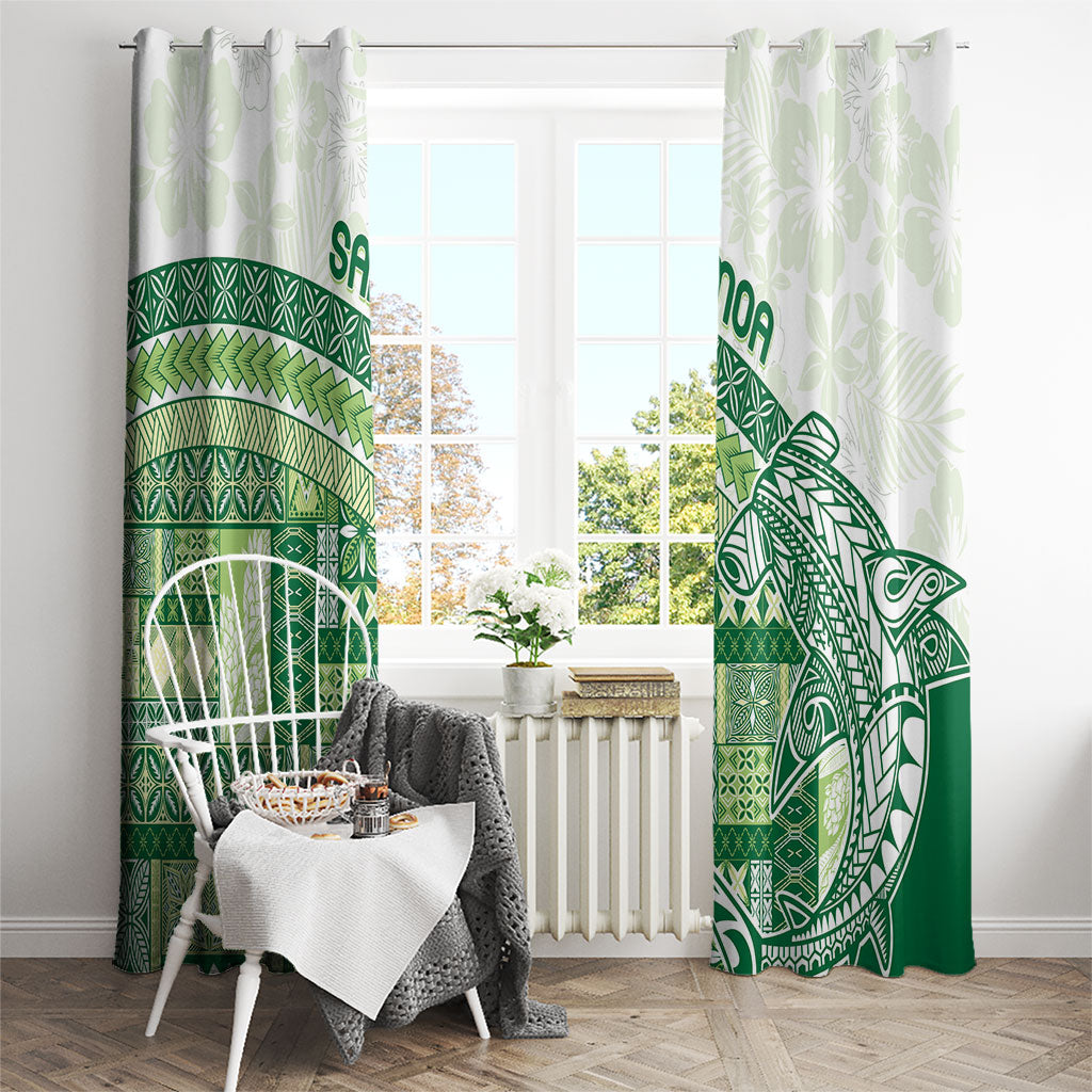 Samoa Mamanu Siapo Forest Green Window Curtain Tatau Malie LT7 - Polynesian Pride