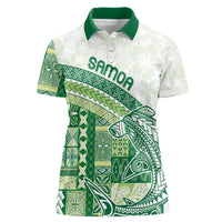 Samoa Mamanu Siapo Forest Green Women Polo Shirt Tatau Malie LT7 Female Forest Green - Polynesian Pride