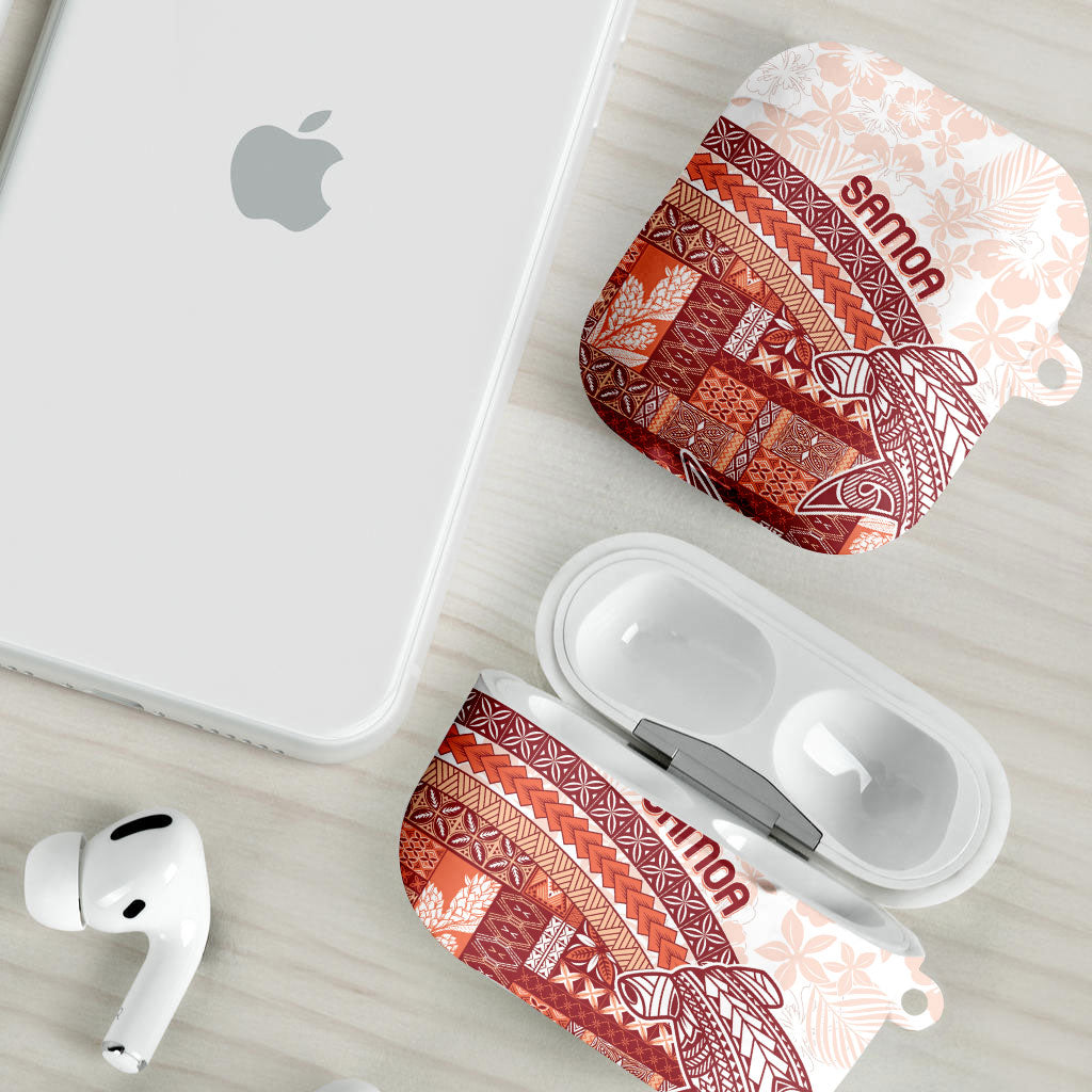 Samoa Mamanu Siapo Crimson AirPods Case Tatau Malie LT7 - Polynesian Pride