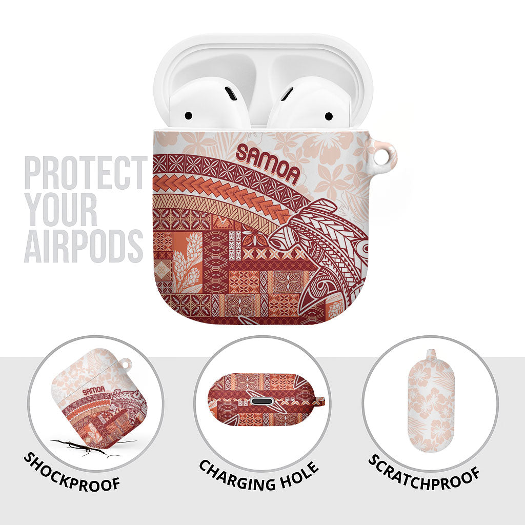 Samoa Mamanu Siapo Crimson AirPods Case Tatau Malie LT7 - Polynesian Pride