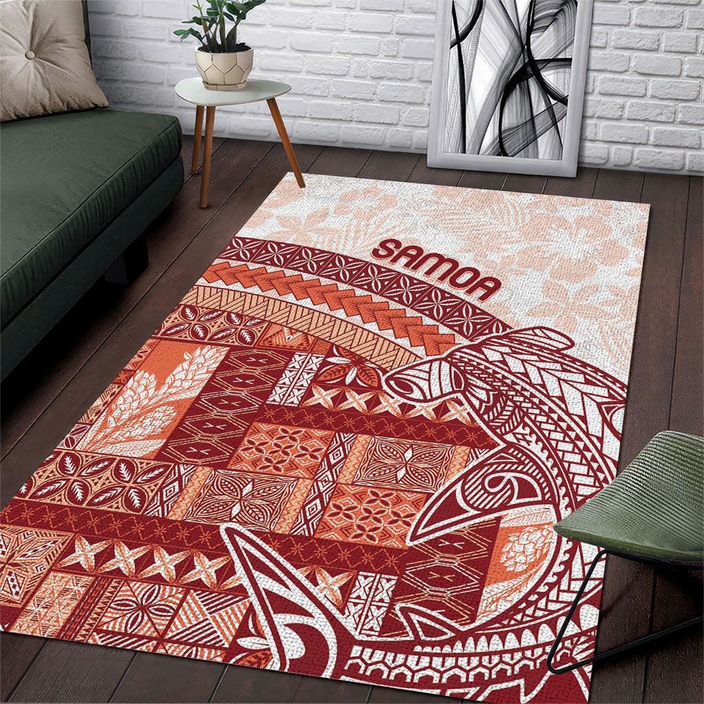 Samoa Mamanu Siapo Crimson Area Rug Tatau Malie LT7 Red - Polynesian Pride