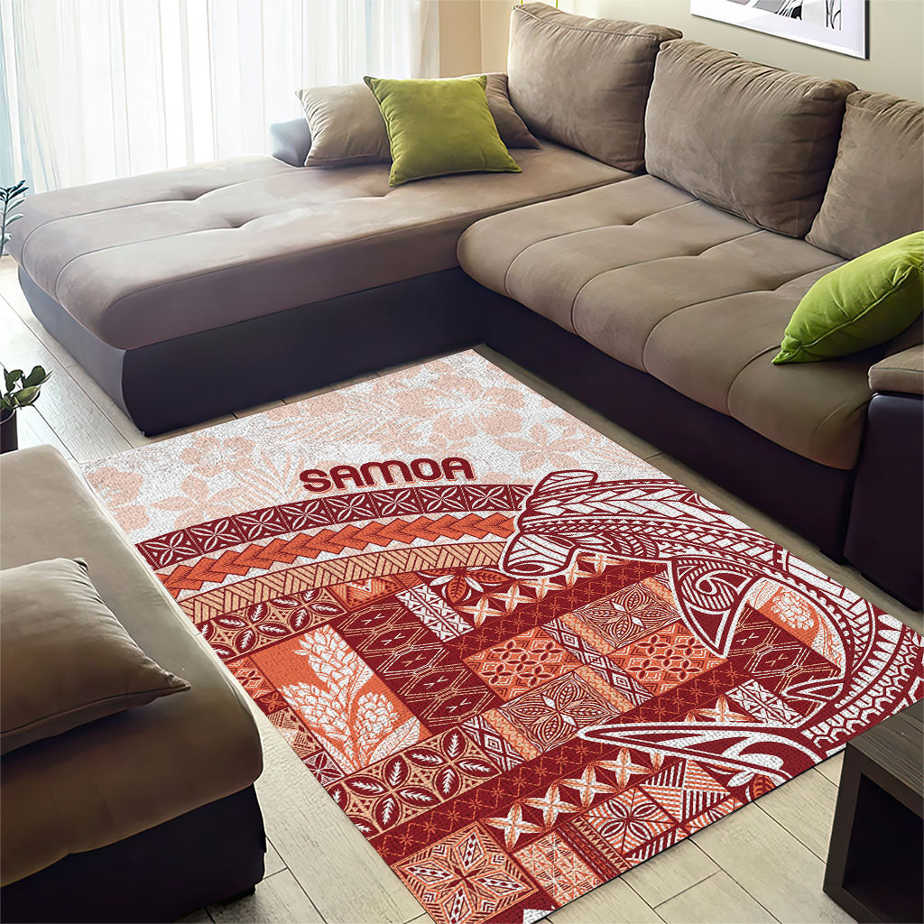 Samoa Mamanu Siapo Crimson Area Rug Tatau Malie LT7 - Polynesian Pride