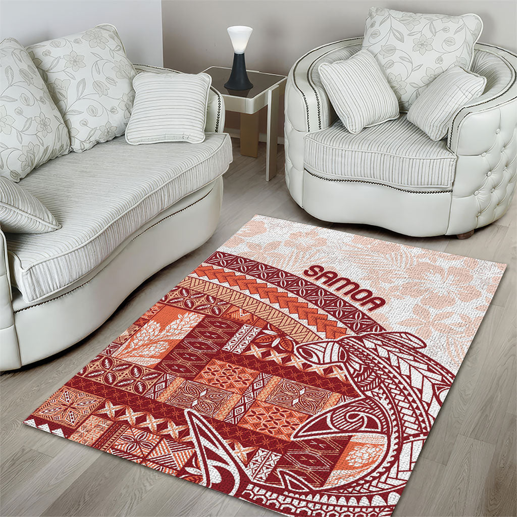 Samoa Mamanu Siapo Crimson Area Rug Tatau Malie LT7 - Polynesian Pride