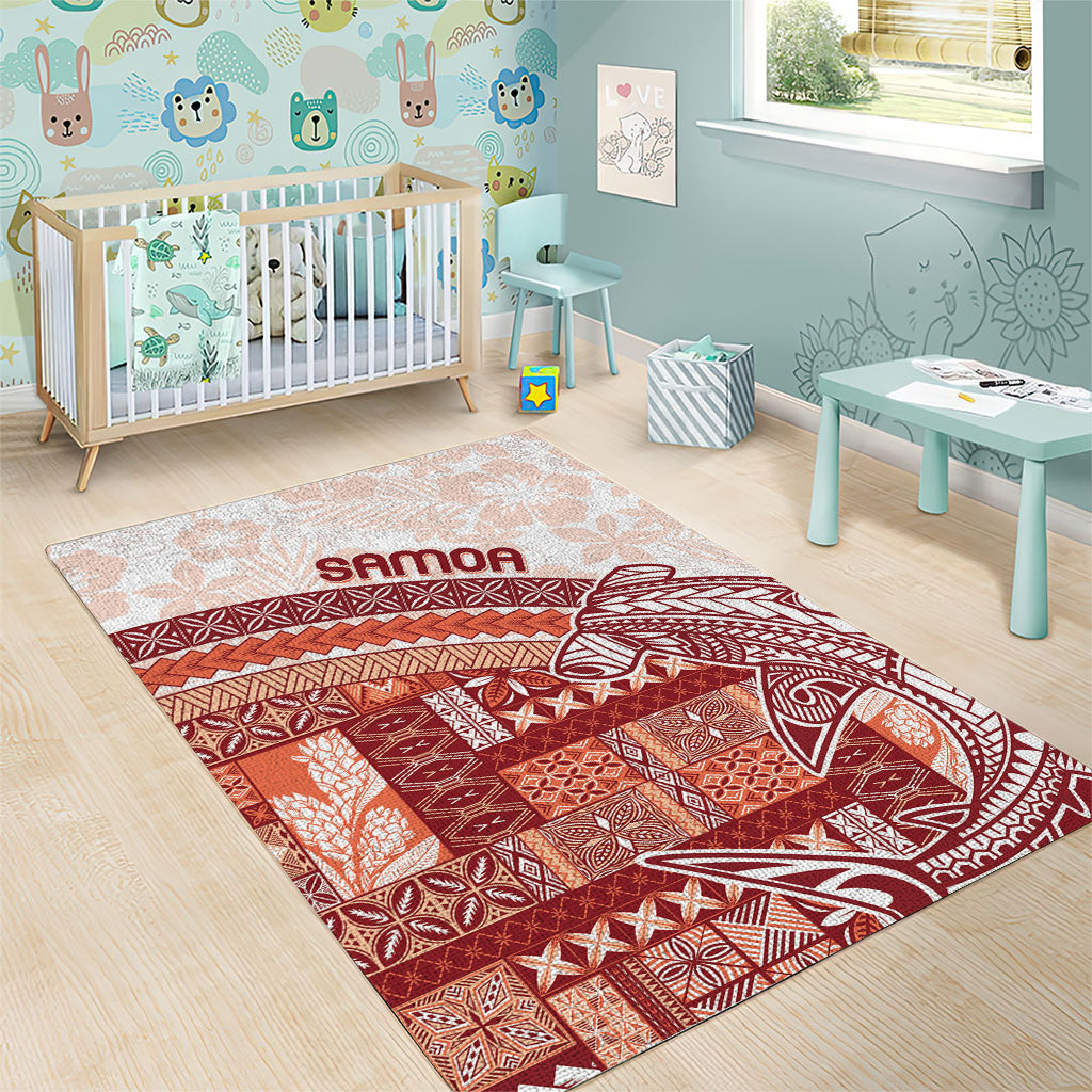 Samoa Mamanu Siapo Crimson Area Rug Tatau Malie LT7 - Polynesian Pride