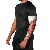 Samoa Mamanu Siapo Crimson Arm Sleeves Tatau Malie LT7 - Polynesian Pride