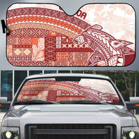 Samoa Mamanu Siapo Crimson Auto Sun Shade Tatau Malie LT7 Red - Polynesian Pride