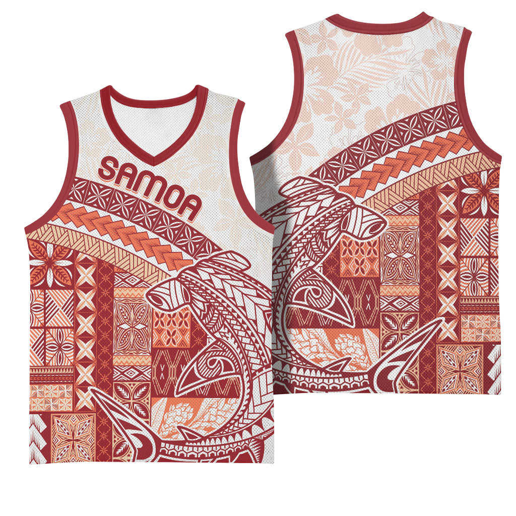 Samoa Mamanu Siapo Crimson Basketball Jersey Tatau Malie LT7 - Polynesian Pride