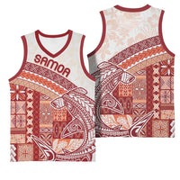 Samoa Mamanu Siapo Crimson Basketball Jersey Tatau Malie LT7 - Polynesian Pride