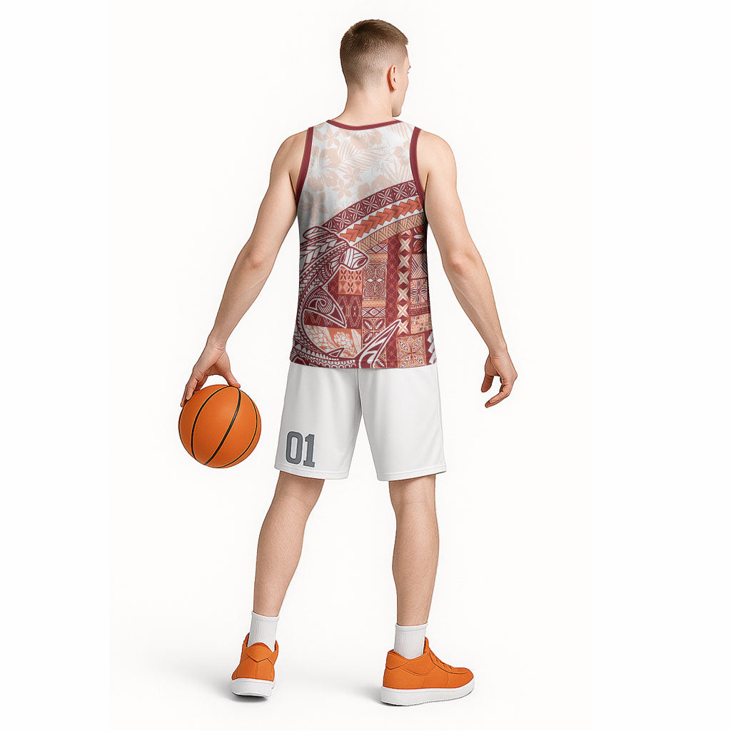 Samoa Mamanu Siapo Crimson Basketball Jersey Tatau Malie LT7 - Polynesian Pride