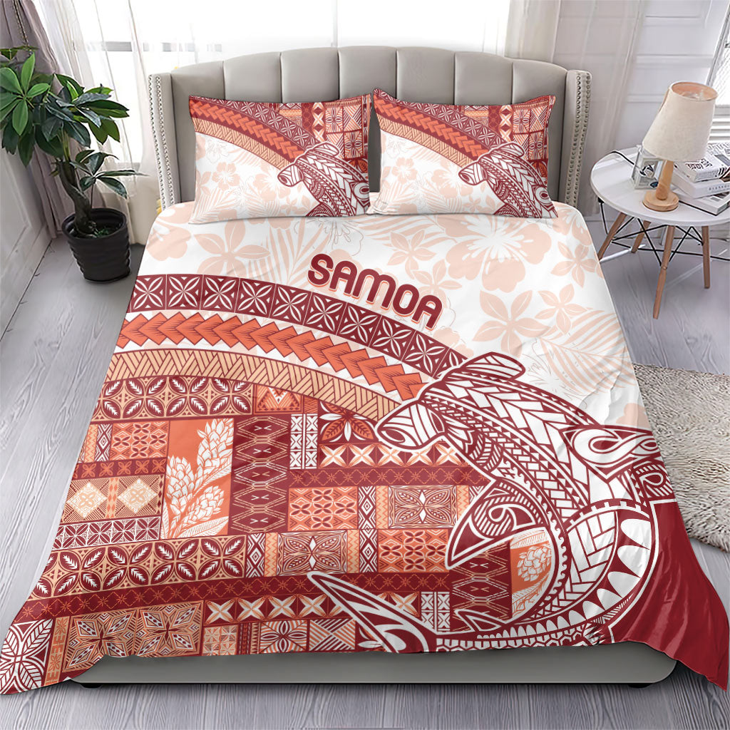 Samoa Mamanu Siapo Crimson Bedding Set Tatau Malie LT7 - Polynesian Pride
