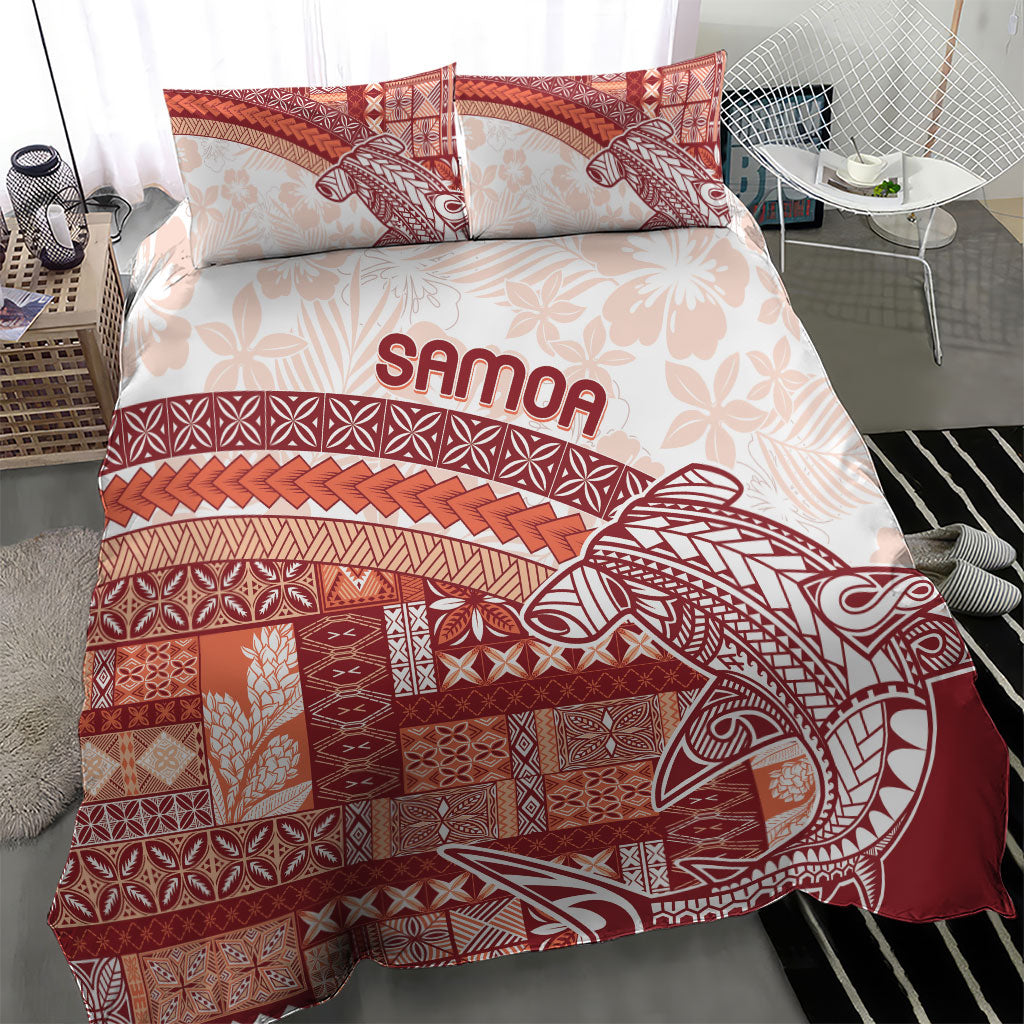 Samoa Mamanu Siapo Crimson Bedding Set Tatau Malie LT7 - Polynesian Pride
