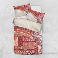 Samoa Mamanu Siapo Crimson Bedding Set Tatau Malie LT7 US Twin 172cm x 218cm Red - Polynesian Pride