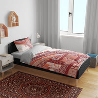 Samoa Mamanu Siapo Crimson Bedding Set Tatau Malie LT7 - Polynesian Pride