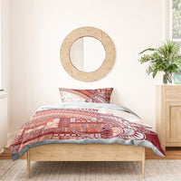 Samoa Mamanu Siapo Crimson Bedding Set Tatau Malie LT7 - Polynesian Pride