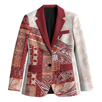 Samoa Mamanu Siapo Crimson Blazer Tatau Malie LT7 Unisex Red - Polynesian Pride