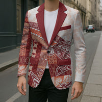 Samoa Mamanu Siapo Crimson Blazer Tatau Malie LT7 - Polynesian Pride