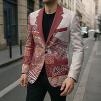Samoa Mamanu Siapo Crimson Blazer Tatau Malie LT7 - Polynesian Pride