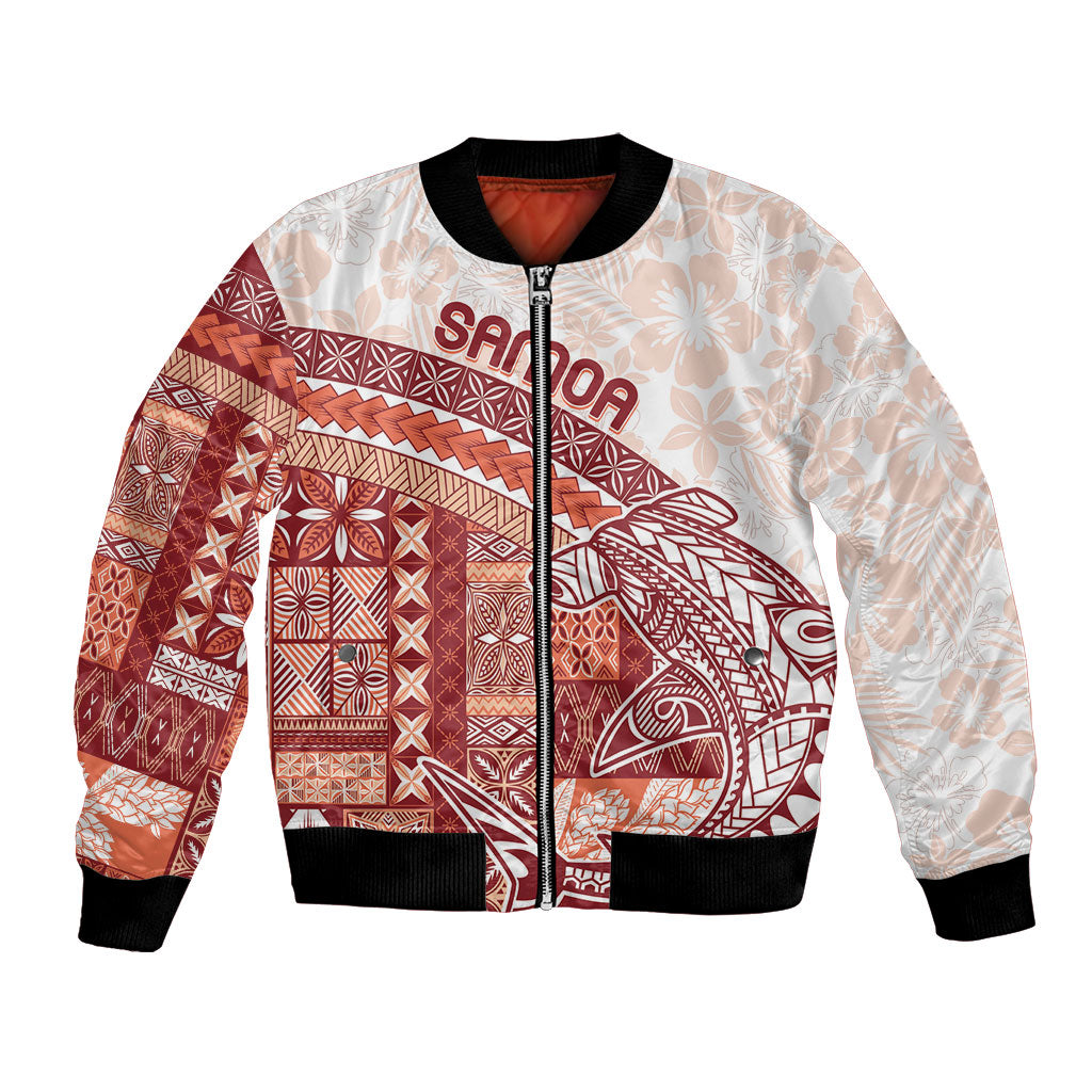 Samoa Mamanu Siapo Crimson Bomber Jacket Tatau Malie LT7 Unisex Red - Polynesian Pride