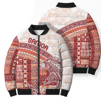 Samoa Mamanu Siapo Crimson Bomber Puffer Jacket Tatau Malie LT7 - Polynesian Pride