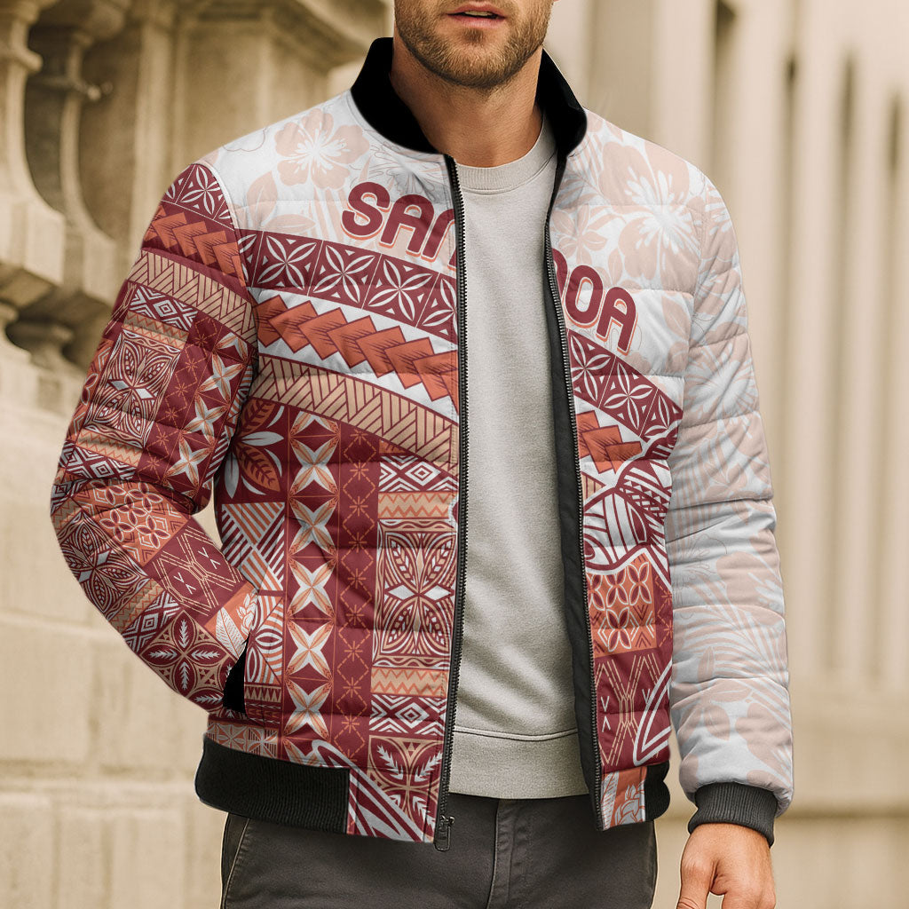 Samoa Mamanu Siapo Crimson Bomber Puffer Jacket Tatau Malie LT7 - Polynesian Pride