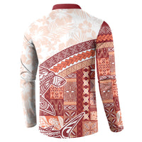 Samoa Mamanu Siapo Crimson Button Sweatshirt Tatau Malie LT7 - Polynesian Pride