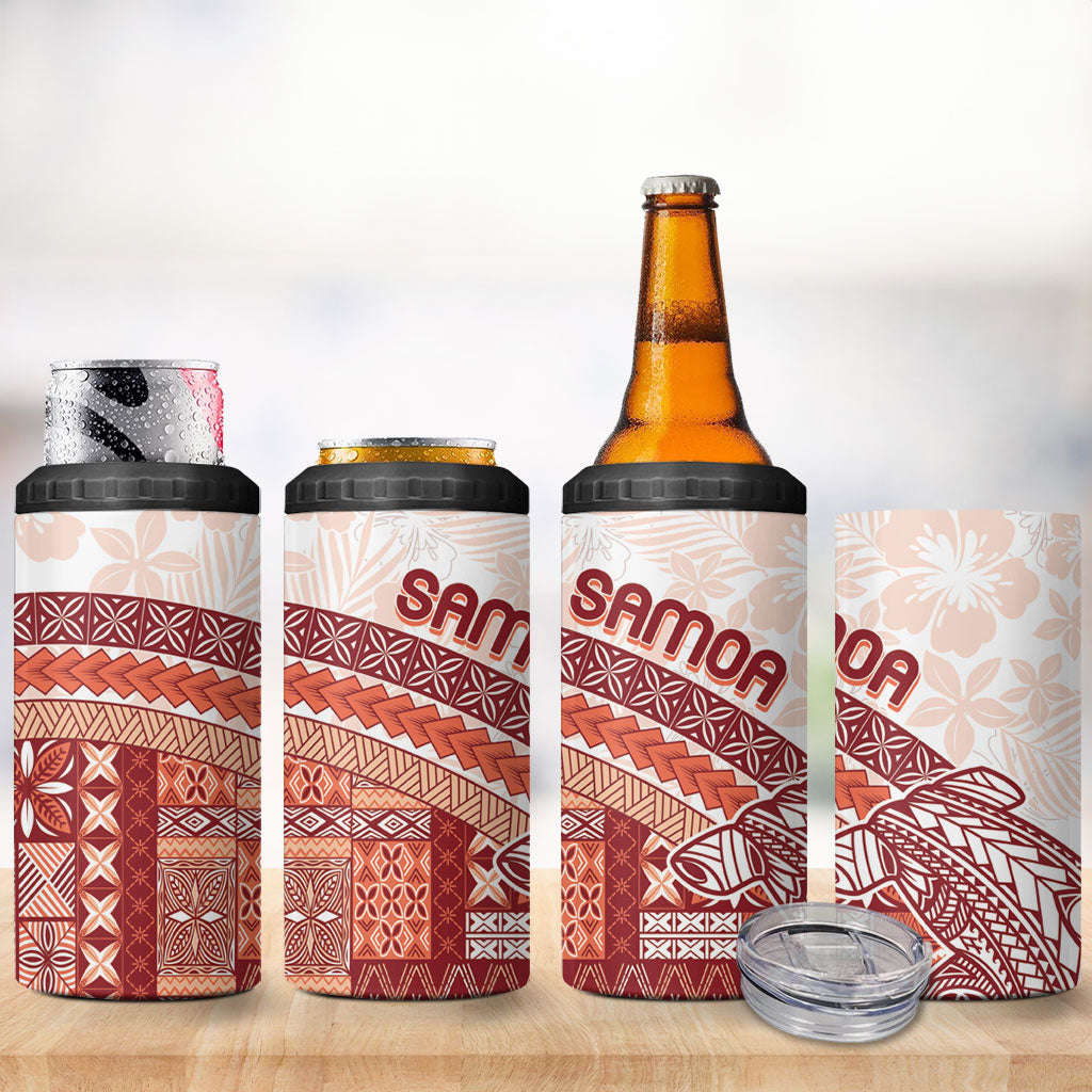 Samoa Mamanu Siapo Crimson 4 in 1 Can Cooler Tumbler Tatau Malie LT7 - Polynesian Pride