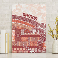 Samoa Mamanu Siapo Crimson Canvas Wall Art Tatau Malie LT7 Without Frame Red - Polynesian Pride