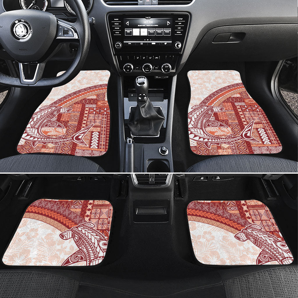 Samoa Mamanu Siapo Crimson Car Mats Tatau Malie LT7 Set 4pcs Red - Polynesian Pride