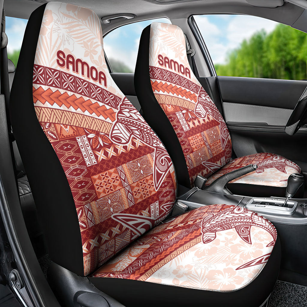 Samoa Mamanu Siapo Crimson Car Seat Cover Tatau Malie LT7 - Polynesian Pride