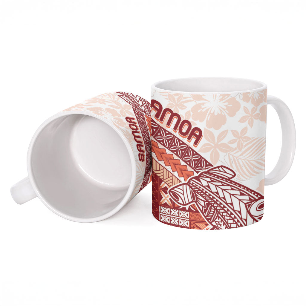 Samoa Mamanu Siapo Crimson Ceramic Mug Tatau Malie LT7 - Polynesian Pride