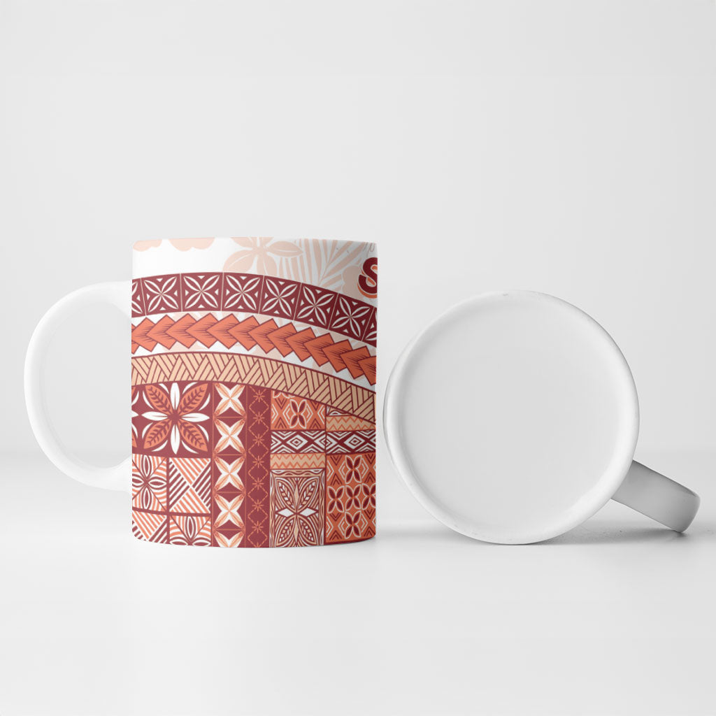 Samoa Mamanu Siapo Crimson Ceramic Mug Tatau Malie LT7 - Polynesian Pride