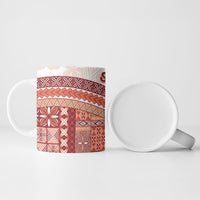 Samoa Mamanu Siapo Crimson Ceramic Mug Tatau Malie LT7 - Polynesian Pride