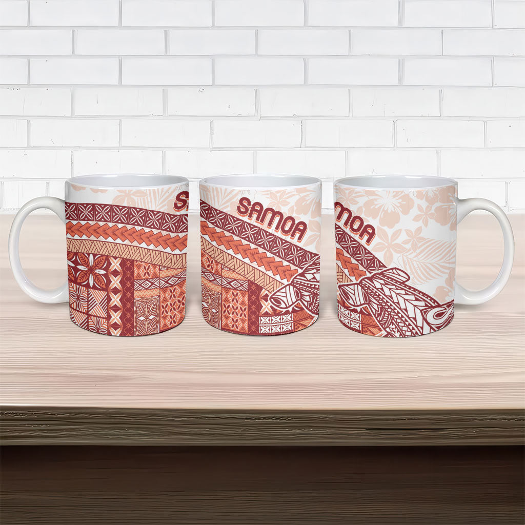 Samoa Mamanu Siapo Crimson Ceramic Mug Tatau Malie LT7 - Polynesian Pride