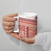 Samoa Mamanu Siapo Crimson Ceramic Mug Tatau Malie LT7 - Polynesian Pride