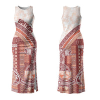 Samoa Mamanu Siapo Crimson Couples Matching Tank Maxi Dress and Hawaiian Shirt Tatau Malie LT7 - Polynesian Pride