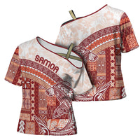 Samoa Mamanu Siapo Crimson Cross Shoulder Shirt Tatau Malie LT7 - Polynesian Pride