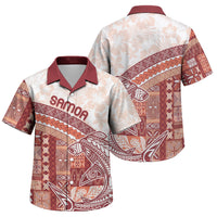 Samoa Mamanu Siapo Crimson Family Matching Puletasi and Hawaiian Shirt Tatau Malie LT7 Son's Shirt Red - Polynesian Pride