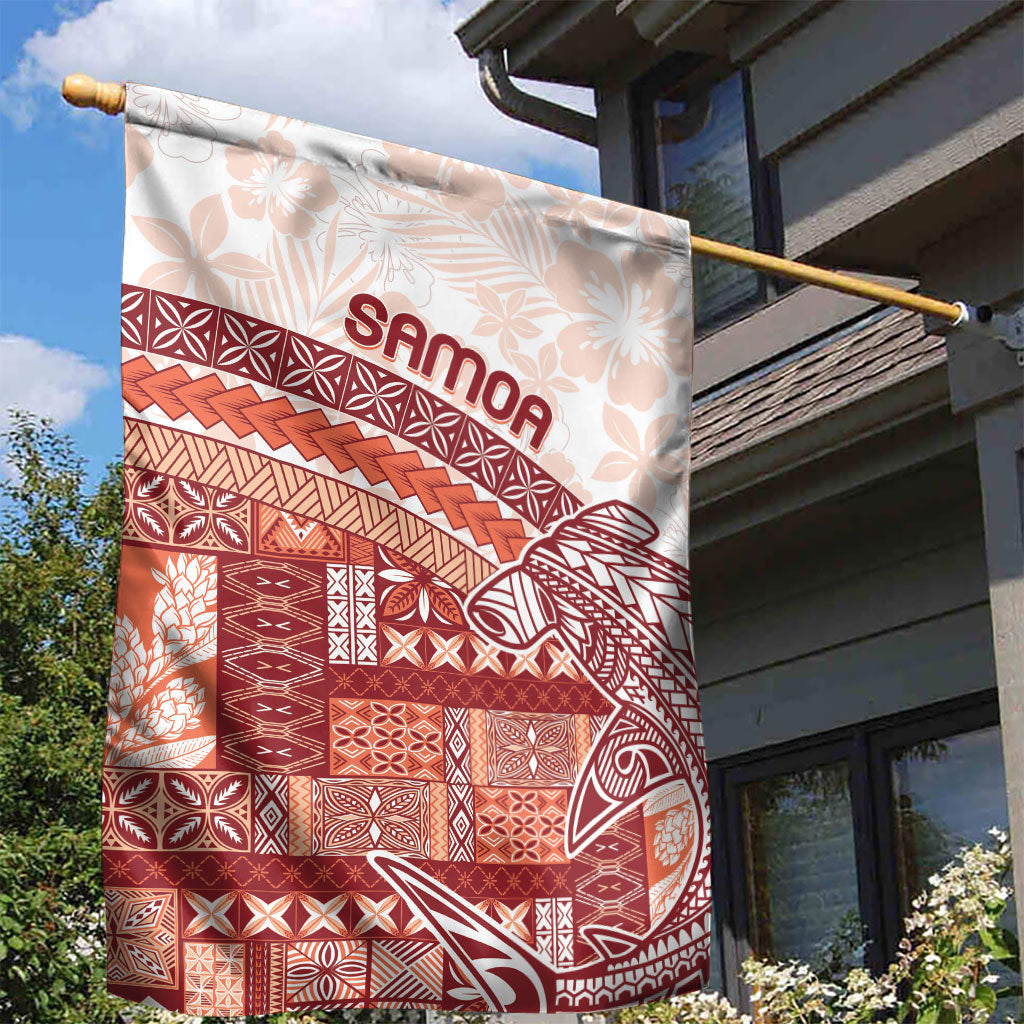 Samoa Mamanu Siapo Crimson Garden Flag Tatau Malie LT7 - Polynesian Pride