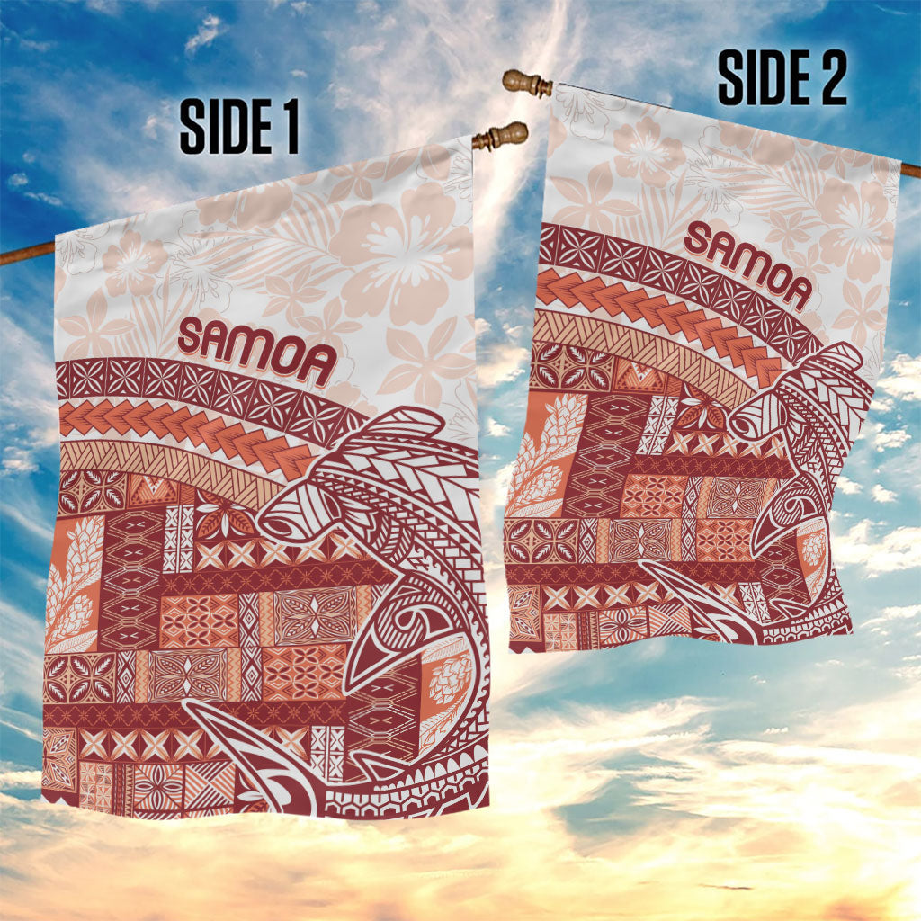 Samoa Mamanu Siapo Crimson Garden Flag Tatau Malie LT7 - Polynesian Pride