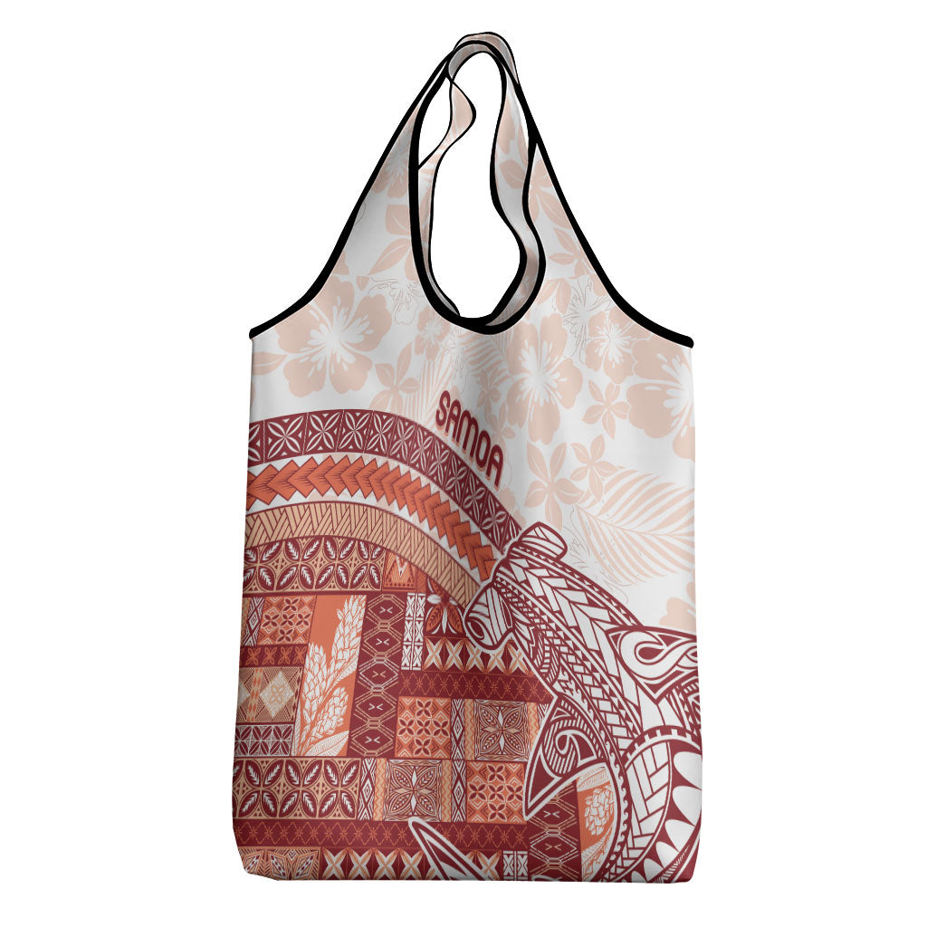 Samoa Mamanu Siapo Crimson Grocery Bag Tatau Malie LT7 - Polynesian Pride