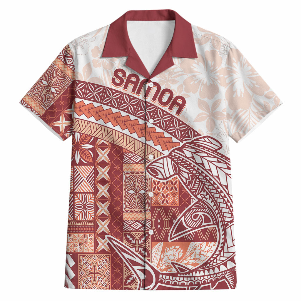 Samoa Mamanu Siapo Crimson Hawaiian Shirt Tatau Malie LT7 Red - Polynesian Pride