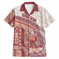 Samoa Mamanu Siapo Crimson Hawaiian Shirt Tatau Malie LT7 Red - Polynesian Pride