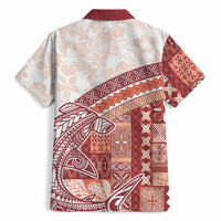 Samoa Mamanu Siapo Crimson Hawaiian Shirt Tatau Malie LT7 - Polynesian Pride